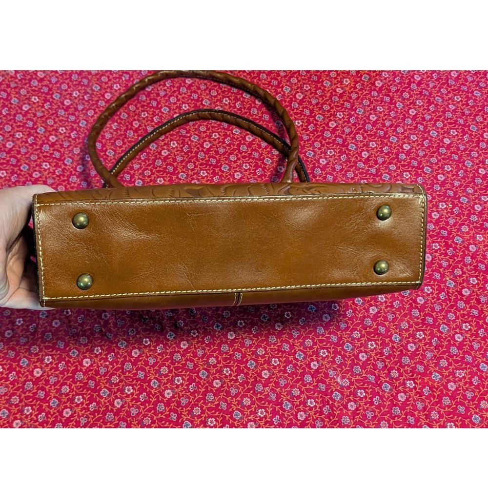 Patricia Nash Calvi Square Satchel Tooled Leather Bag Florence Brown P27207 NWT - Picture 5 of 8